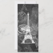 Elegant Wedding Romantic Paris Black Kaart (Voorkant)