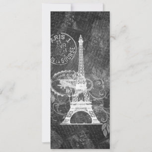 Elegant Wedding Romantic Paris Black Kaart