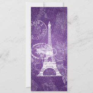 Elegant Wedding Romantic Paris Paars Kaart
