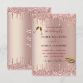 Elegant Wedding Roos Gold Glitter (Voorkant / Achterkant)