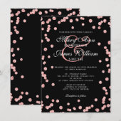 Elegant Wedding Roos Gold Glitter Confetti Black Kaart (Voorkant / Achterkant)