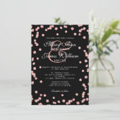 Elegant Wedding Roos Gold Glitter Confetti Black Kaart (Staand voorkant)