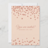 Elegant Wedding Roos Gold Glitter Confetti Blush Kaart (Achterkant)