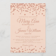 Elegant Wedding Roos Gold Glitter Confetti Blush