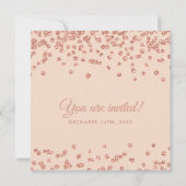 Elegant Wedding Roos Gold Glitter Confetti Blush Kaart (Achterkant)