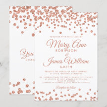 Elegant Wedding Roos Gold Glitter Confetti White