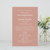Elegant Wedding Roos Gold Modern Ceremony Program (Staand voorkant)
