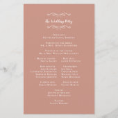 Elegant Wedding Roos Gold Modern Ceremony Program (Achterkant)