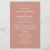 Elegant Wedding Roos Gold Modern Ceremony Program (Voorkant)