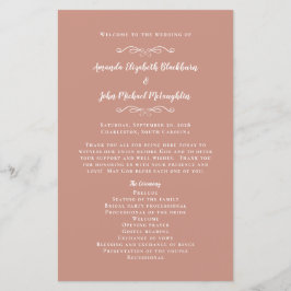 Elegant Wedding Roos Gold Modern Ceremony Program