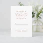 Elegant Wedding Roos Gold Pink Classic minimalist RSVP Kaartje (Staand voorkant)