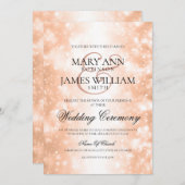 Elegant Wedding Roos Gold Shimmer Lights Kaart (Voorkant / Achterkant)