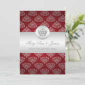 Elegant Wedding Royal Crown Red Kaart (Staand voorkant)