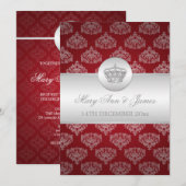 Elegant Wedding Royal Crown Red Kaart (Voorkant / Achterkant)