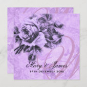 Elegant Wedding Rozen Paars Kaart (Voorkant / Achterkant)