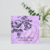 Elegant Wedding Rozen Paars Kaart (Staand voorkant)