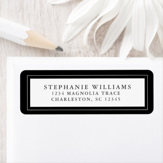 Elegant Wedding RSVP Black en White Etiket (Insitu)