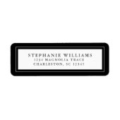 Elegant Wedding RSVP Black en White Etiket (Voorkant)