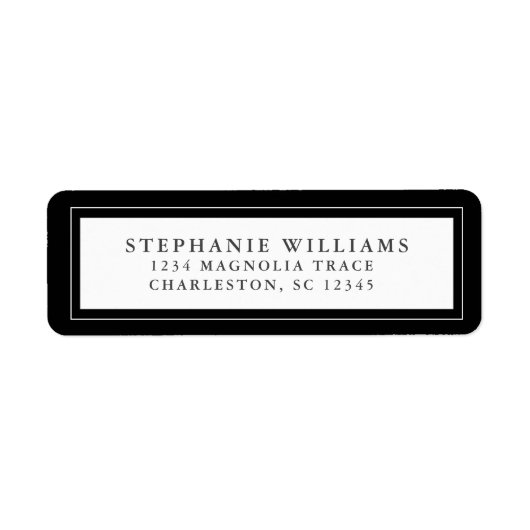 Elegant Wedding RSVP Black en White Etiket (Voorkant)