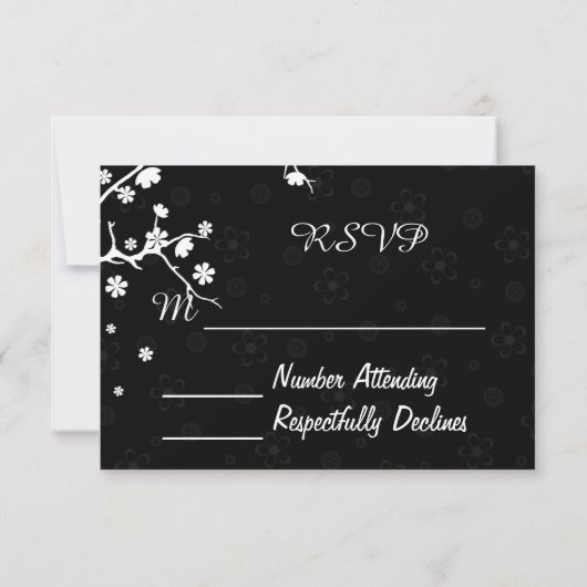 Elegant Wedding RSVP Bride Butterflies Kaartje (Achterkant)