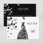 Elegant Wedding RSVP Bride Butterflies Kaartje (Voorkant / Achterkant)