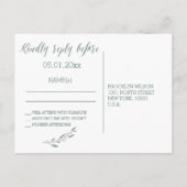 Elegant Wedding RSVP Briefkaarten Sage Wreater (Achterkant)