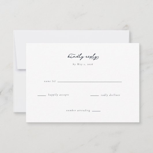 Elegant Wedding RSVP Card (Voorkant)