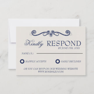 Elegant Wedding RSVP Card | Boho Old Money Vintage Kaartje