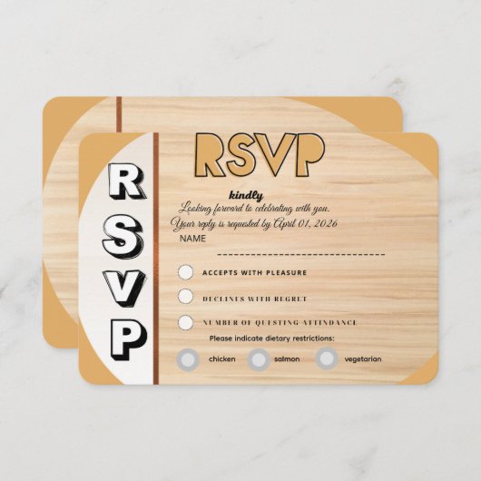 Elegant Wedding RSVP Card | Customizable Reply  (Voorkant / Achterkant)