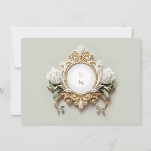 Elegant Wedding RSVP Card Kaart (Achterkant)
