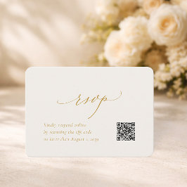 Elegant Wedding RSVP Card with QR Code Informatiekaartje