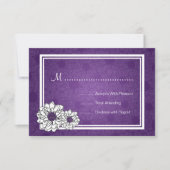 Elegant Wedding RSVP Dahlia Floral Paars (Voorkant)