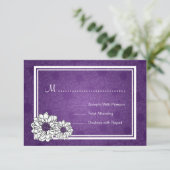 Elegant Wedding RSVP Dahlia Floral Paars (Staand voorkant)
