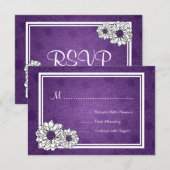 Elegant Wedding RSVP Dahlia Floral Paars (Voorkant / Achterkant)