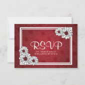Elegant Wedding RSVP Dahlia Floral Red (Achterkant)