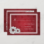 Elegant Wedding RSVP Dahlia Floral Red (Voorkant / Achterkant)