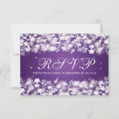 Elegant Wedding RSVP Dazzling Stars Paars (Achterkant)