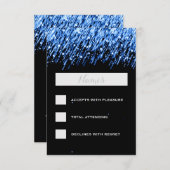 Elegant Wedding RSVP Falling Stars "Sapphire Blue" (Voorkant / Achterkant)