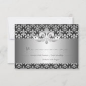 Elegant Wedding RSVP Fleur De Lis Black (Voorkant)