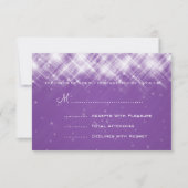Elegant Wedding RSVP Glamoureus Sparks Paars (Voorkant)