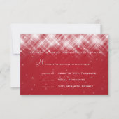 Elegant Wedding RSVP Glamoureuze Sparks Red (Voorkant)