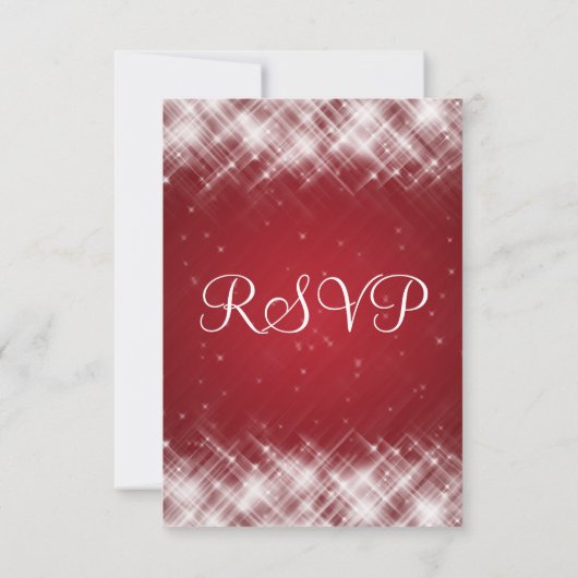 Elegant Wedding RSVP Glamoureuze Sparks Red (Achterkant)