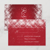 Elegant Wedding RSVP Glamoureuze Sparks Red (Voorkant / Achterkant)