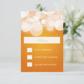 Elegant Wedding RSVP Glow & Sparkle Sinaasappel (Staand voorkant)