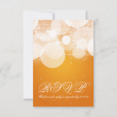 Elegant Wedding RSVP Glow & Sparkle Sinaasappel (Achterkant)