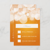Elegant Wedding RSVP Glow & Sparkle Sinaasappel (Voorkant / Achterkant)