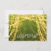 Elegant Wedding RSVP Gold String Lights Kaartje (Achterkant)