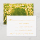 Elegant Wedding RSVP Gold String Lights Kaartje (Voorkant / Achterkant)