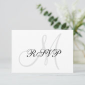 Elegant Wedding RSVP-kaart met monogram RSVP Kaartje (Staand voorkant)