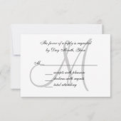 Elegant Wedding RSVP-kaart met monogram RSVP Kaartje (Achterkant)
